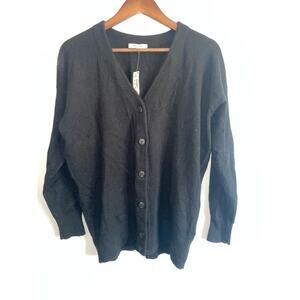 NWT Women’s Madewell Button Up Long Sleeve Black Wool Blend Cardigan Size Small